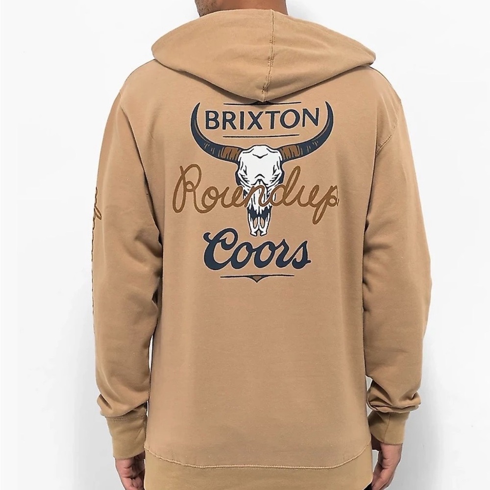 Brixton x Coors Round Up Tan Hoodie Size M
